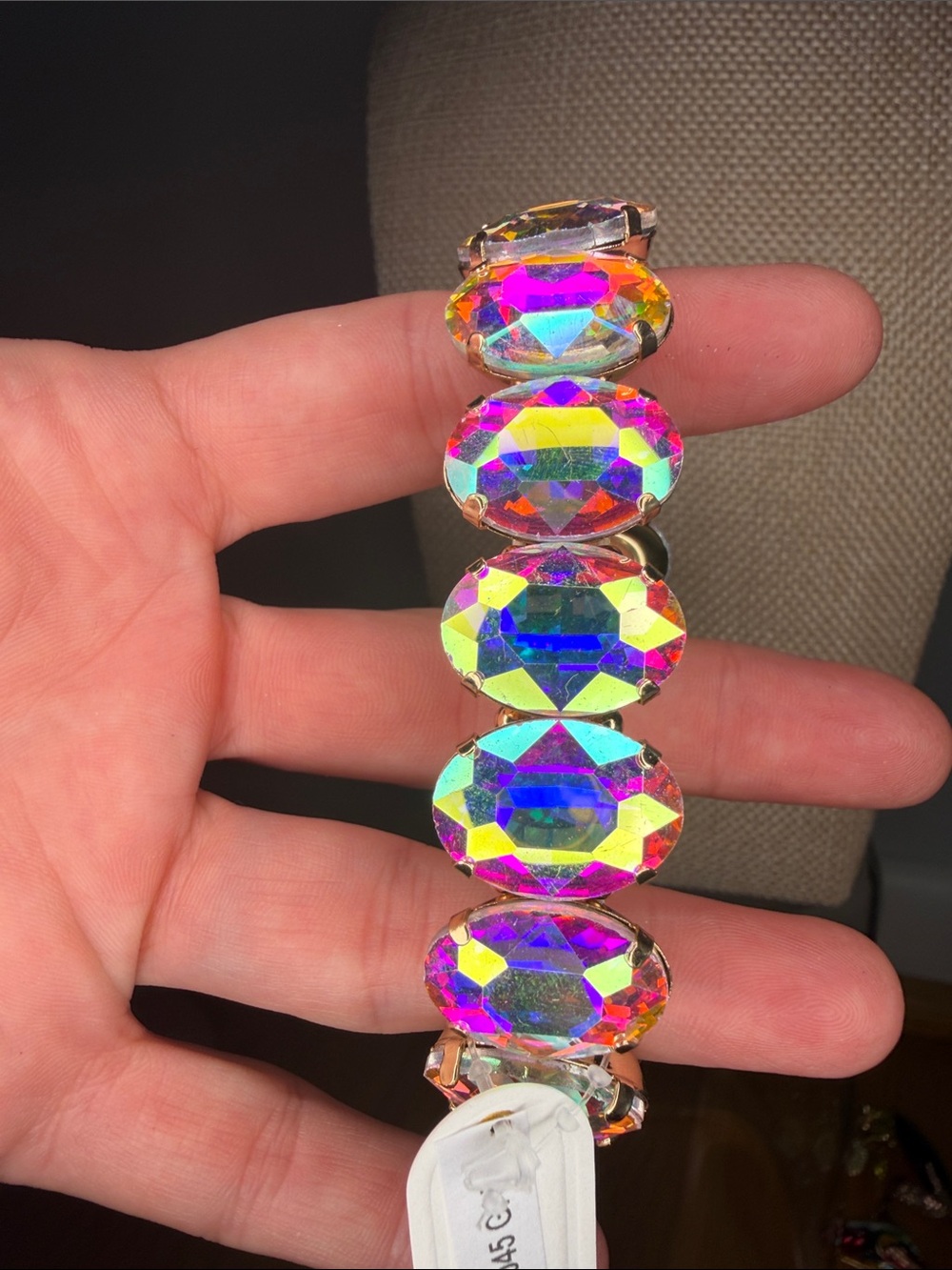 Iridescent Crystal Stretch AB Bracelet - Multicolor